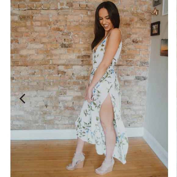 NWT Leg Slit Floral Jumpsuit - Picture 2 of 6